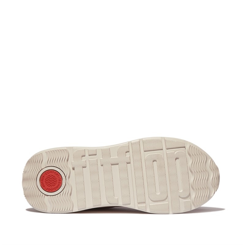 Baskets compensées en cuir et daim F-Mode femmes Classic Beige - Image 5