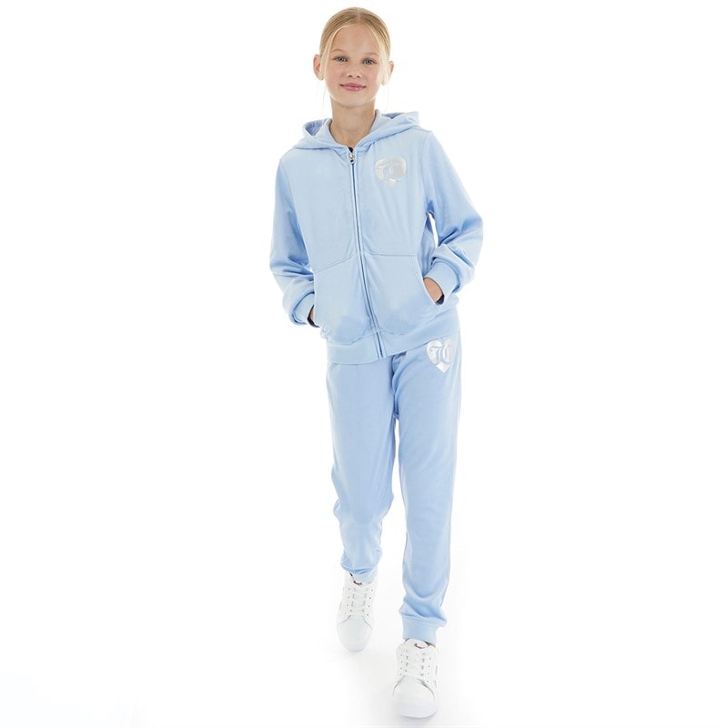 Juicy Couture Mädchen - Velours Trainingsanzug mit Herz-Logo - Della Robbia Blue - Bild 1