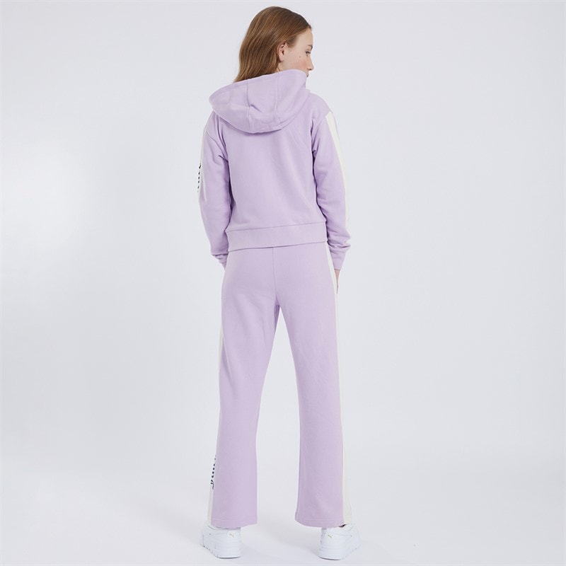 Dziewczęce dres z kapturem na zamek i szerokie spodnie dresowe Pastel Lilac – zdjęcie  2