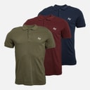 Heren joseph driepack polo shirts Navy/Khaki/Bordeaux