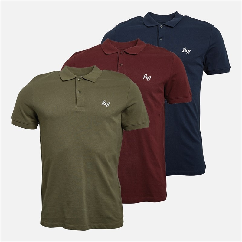 Herren - Joseph Polohemden Dreierpack Marine/Khaki/Burgunder - Bild 1