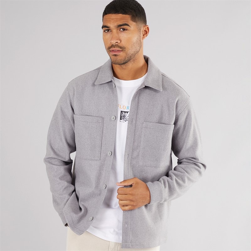 JACK & JONES Mężczyźni koszula wierzchnia baxter - Light Grey Marl