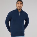 Herren - Emil Strickpullover mit 1/2-Reißverschluss Navy