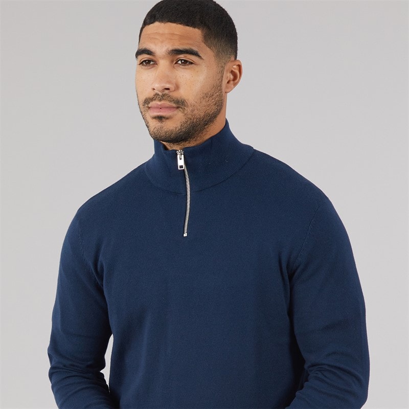 Herren - Emil Strickpullover mit 1/2-Reißverschluss Navy - Bild 3