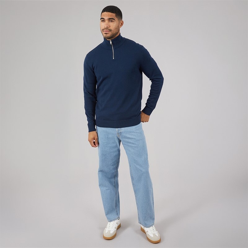 Herren - Emil Strickpullover mit 1/2-Reißverschluss Navy - Bild 4
