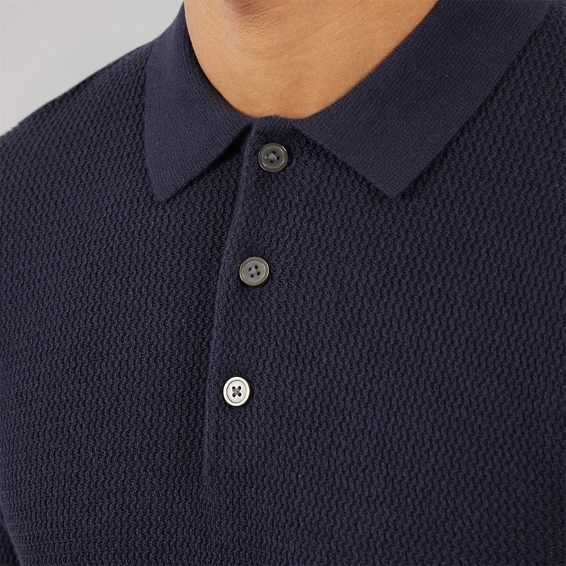 Herren - Cooper Strick-Poloshirt mit Langarm Night Sky - Bild 3