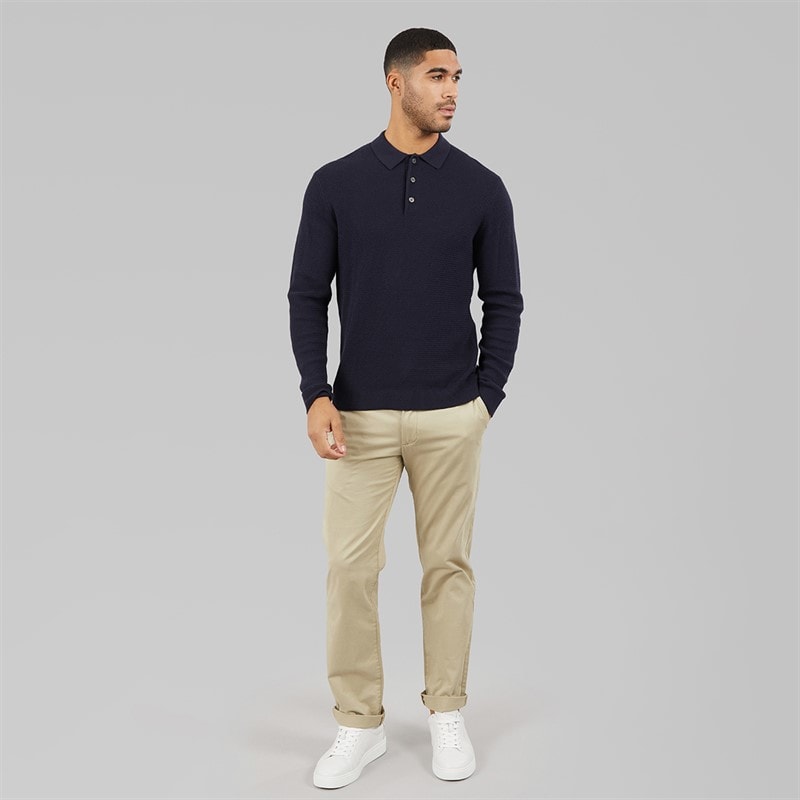 Herren - Cooper Strick-Poloshirt mit Langarm Night Sky - Bild 4