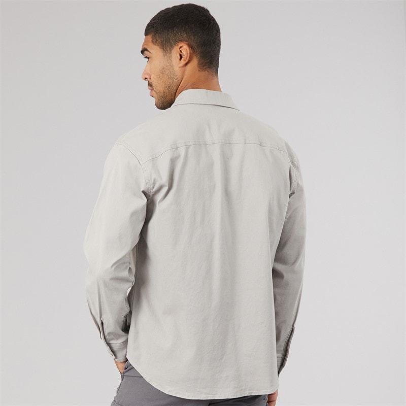 Mężczyźni koszula overshirt Dave stretch Ghost Grey – zdjęcie  2