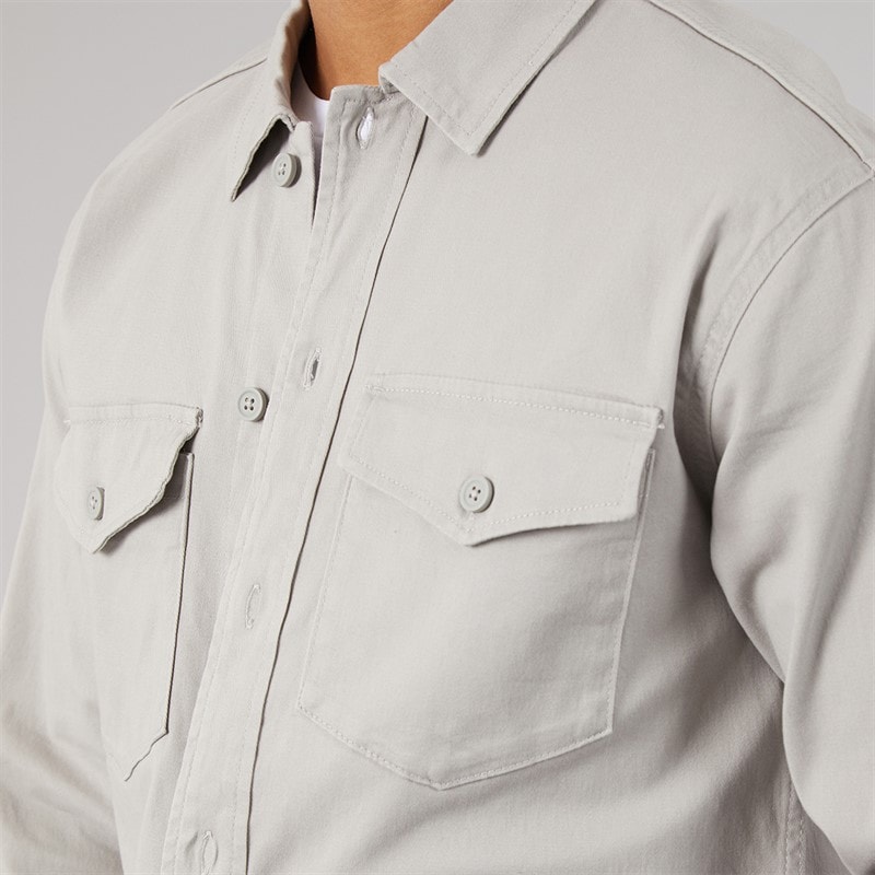 Mężczyźni koszula overshirt Dave stretch Ghost Grey – zdjęcie  3