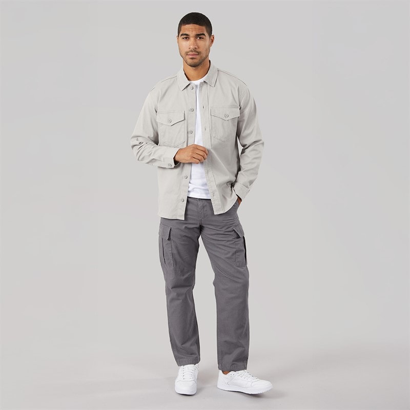 Mężczyźni koszula overshirt Dave stretch Ghost Grey – zdjęcie  4