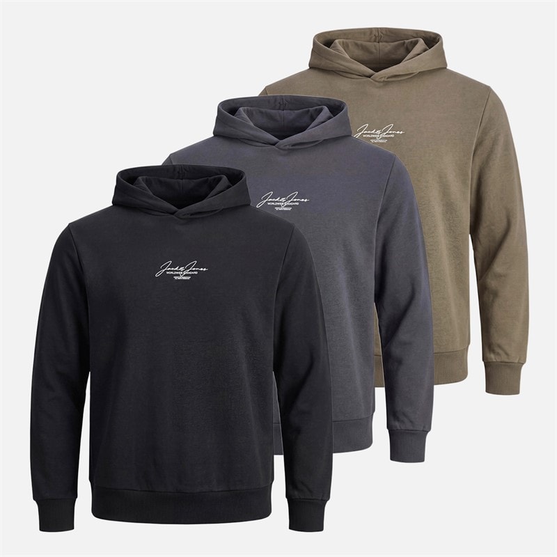 Heren cover driepack hoodies Zwart/Asphalt/Falcon - Afbeelding 1