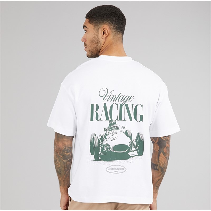 T-shirt vintage de course hommes Bright White - Image 3