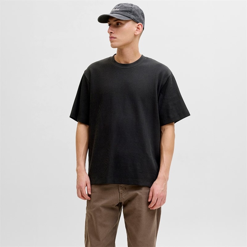 Heren harrison structure t-shirt Zwart - Afbeelding 1