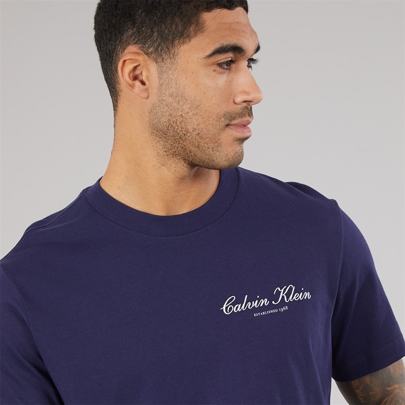 Herren - Besticktes Logo T-Shirt Evening Blue - Bild 3