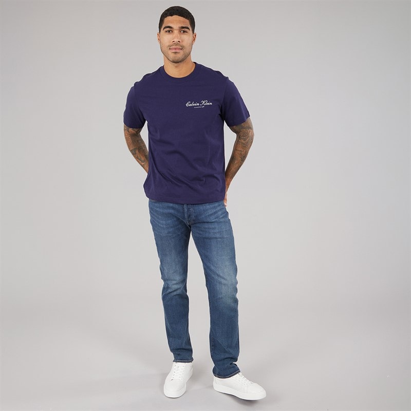Herren - Besticktes Logo T-Shirt Evening Blue - Bild 4
