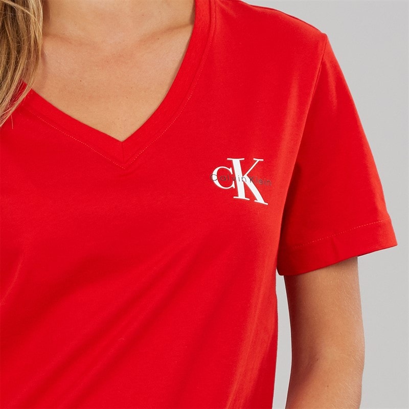 Lot de deux t-shirts à col en V avec logo femmes Adrenaline Rush/Blanc brillant - Image 3