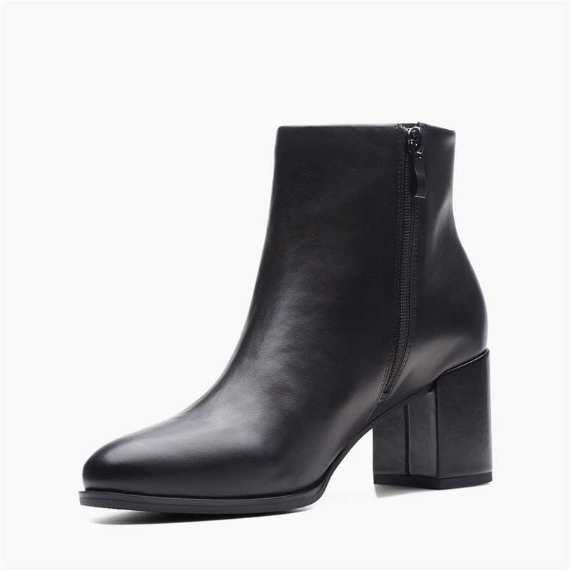 Damen - Freva 55 Stiefel mit Seitlichem Reißverschluss Black Leather - Bild 3