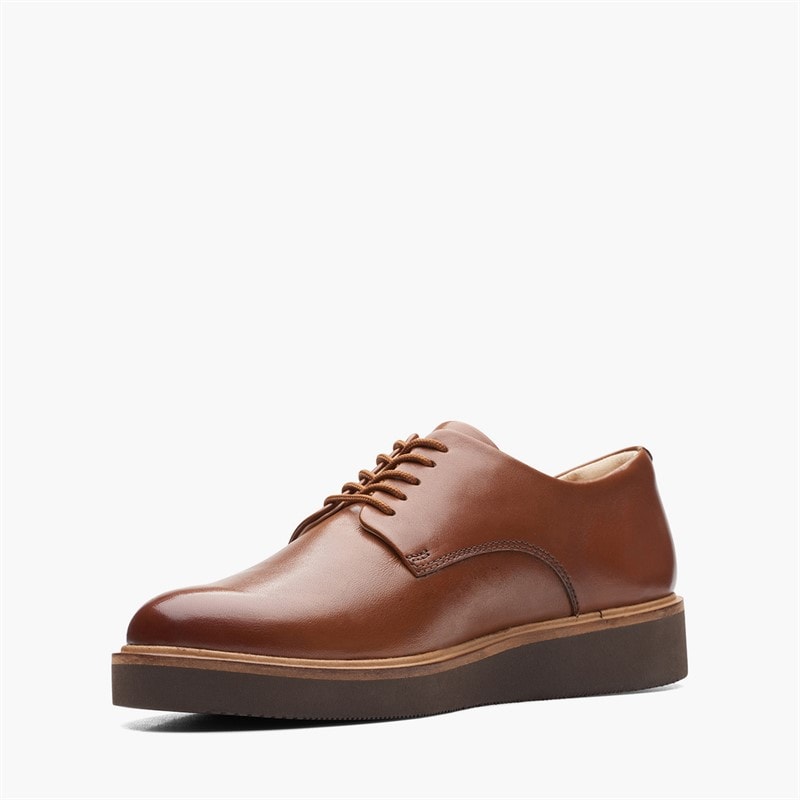 Damskie buty derby glickly Dark Tan Leather – zdjęcie  4