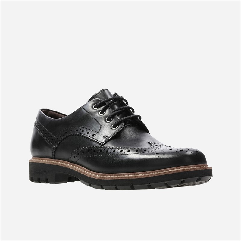 Chaussures brogues à ailettes Batcombe hommes Black Leather - Image 2