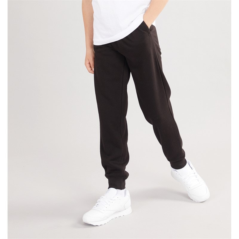 Pantalon de jogging en molleton ajusté avec revers garçons Noir - Image 1