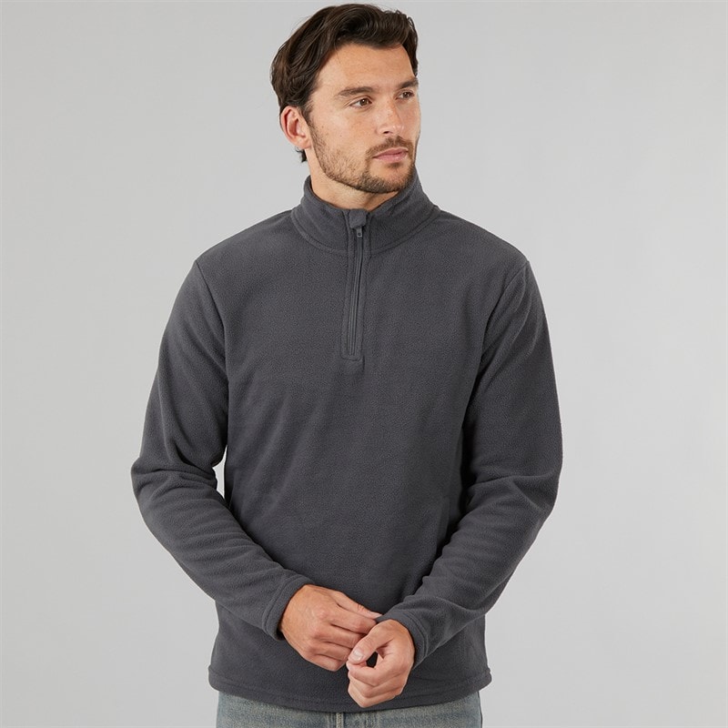 Kangaroo Poo Mężczyźni bluza z mikropolaru zapinana na 1/4 zamka - Charcoal