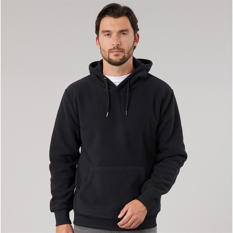Heren polar fleece hoodie Zwart - Afbeelding 1