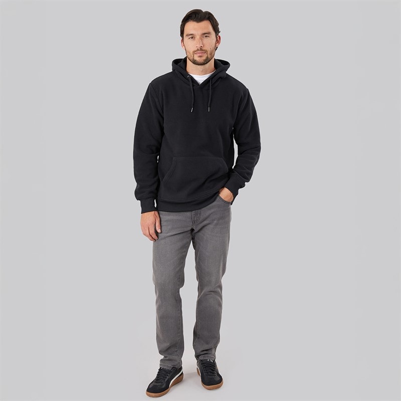 Heren polar fleece hoodie Zwart - Afbeelding 3