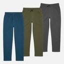 Joggers trois pièces à ourlet ouvert hommes Denim Bleu/Khaki/Magnet