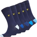 Lot de cinq paires de chaussettes Graham hommes Peacoat