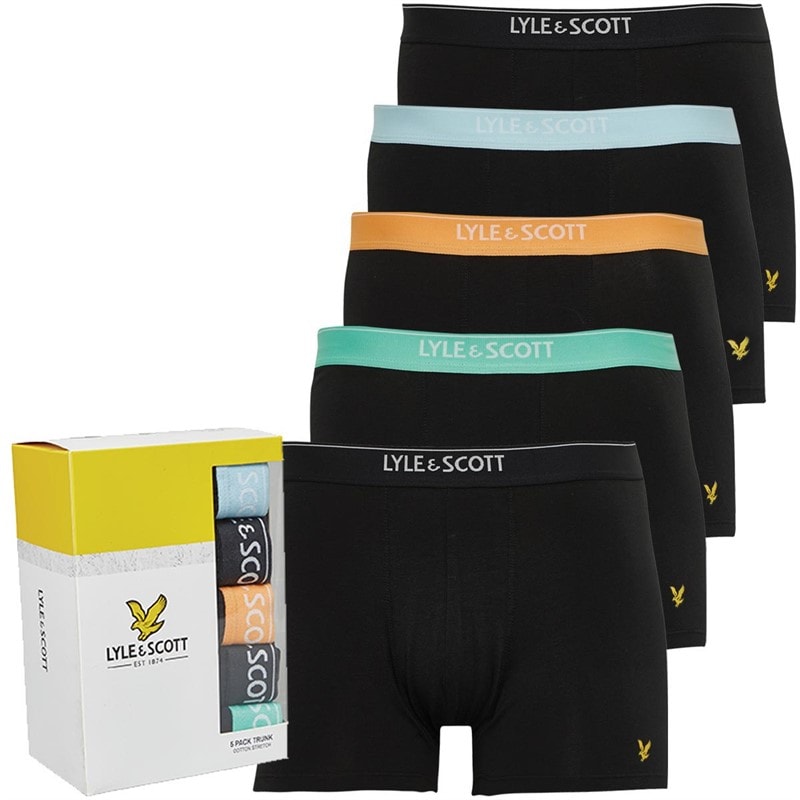 Lyle And Scott Vintage Boxers Jackson cinq-pack hommes - Noir/Multi