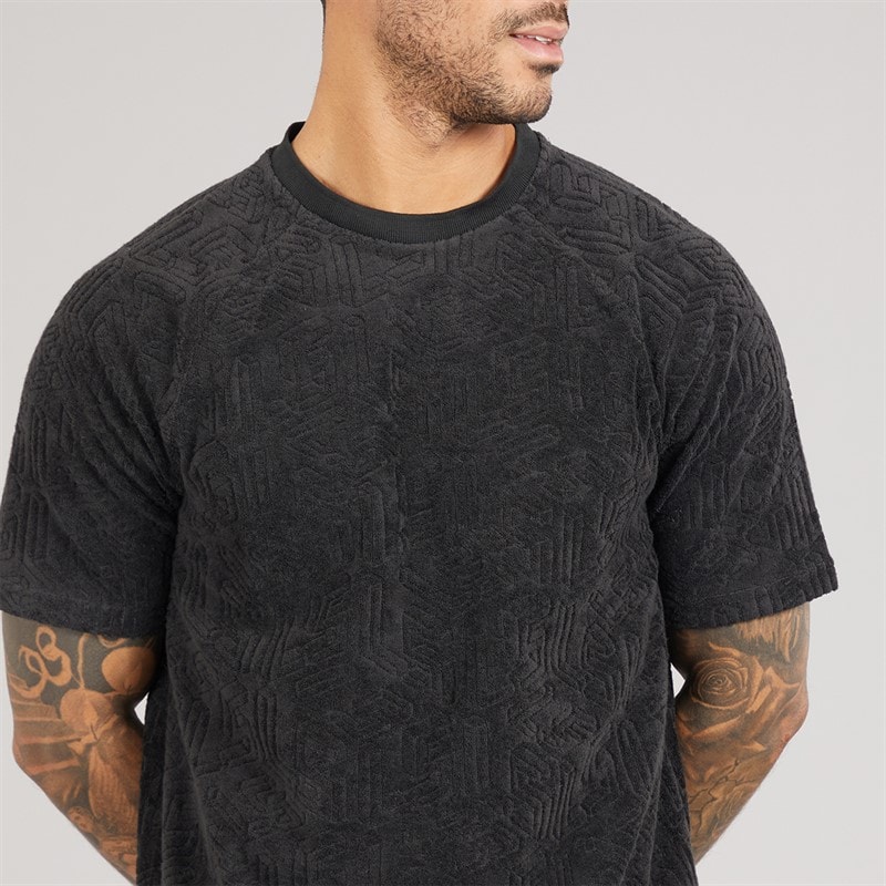 T-shirt éponge à emblème hommes Z865 Jet Black - Image 3