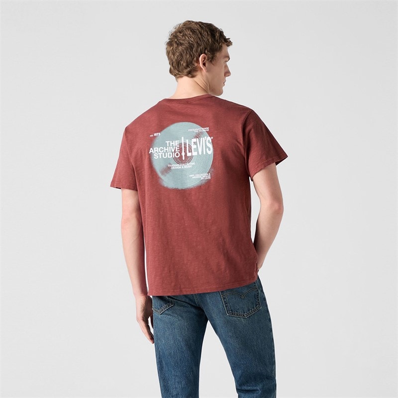 Herren - Locker Geschnittenes T-Shirt Levis Records 1 Crushed Berry - Bild 4