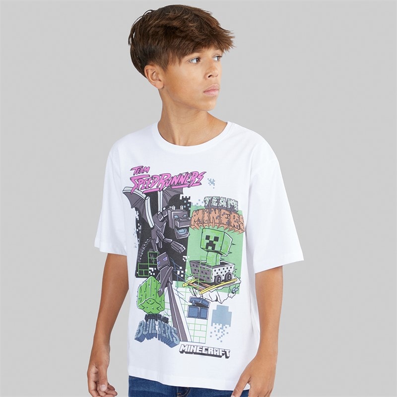 MINECRAFT Jongens mjahi t-shirt - Bright White