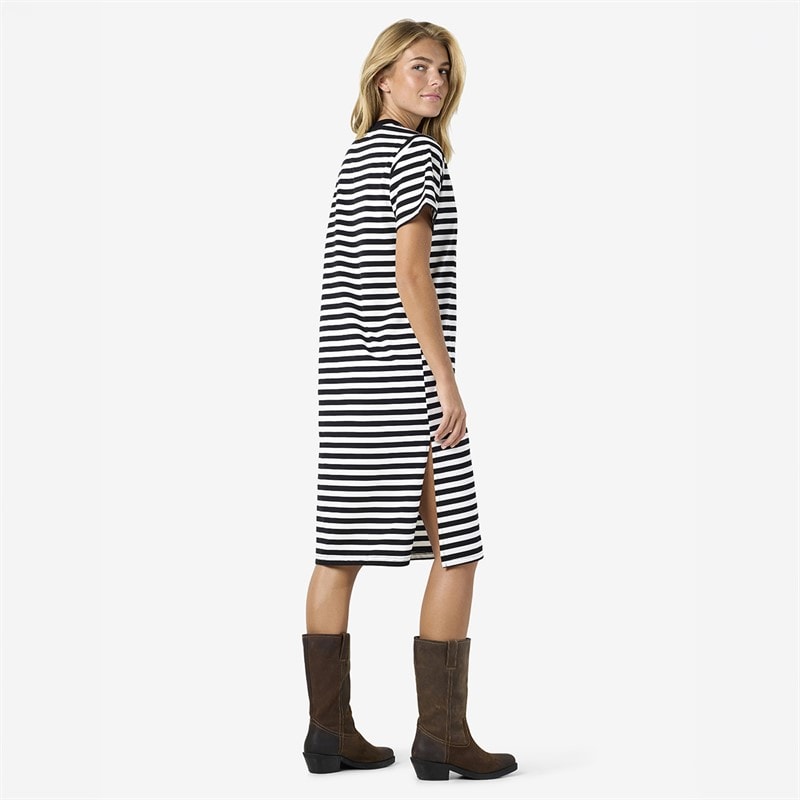 Damen - Gestreiftes Mini-Kleid Schwarz - Bild 2
