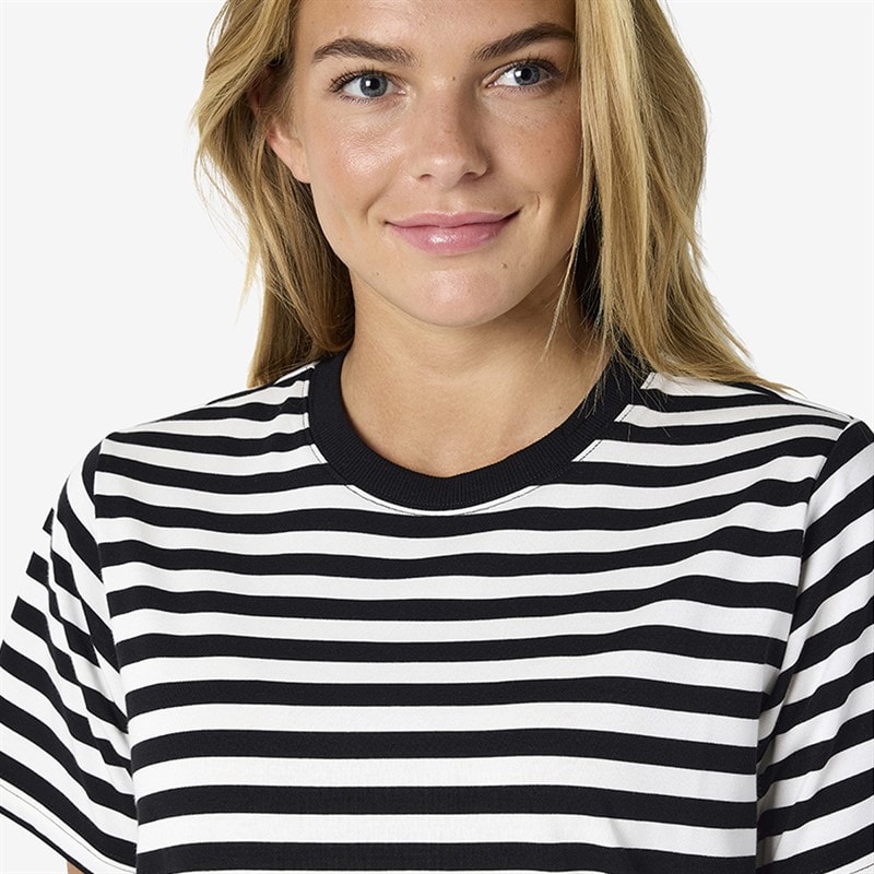 Damen - Gestreiftes Mini-Kleid Schwarz - Bild 3