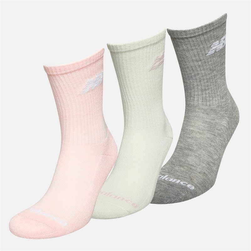 Damen - Flying Logo Crew-Socken Dreierpack Pink/Grey Heather/Sea Salt - Bild 2