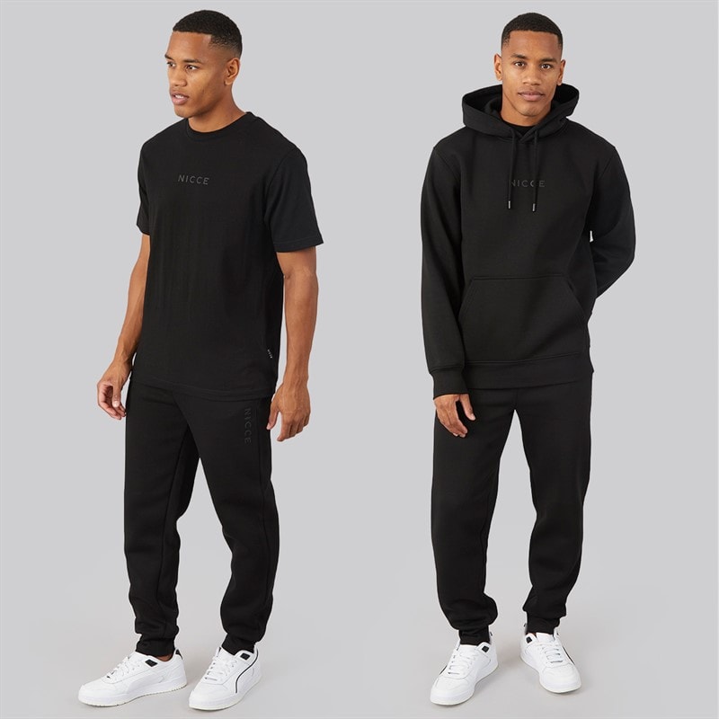NICCE Ensemble sweat à capuche, t-shirt et jogging Dinall trois pièces hommes - Noir