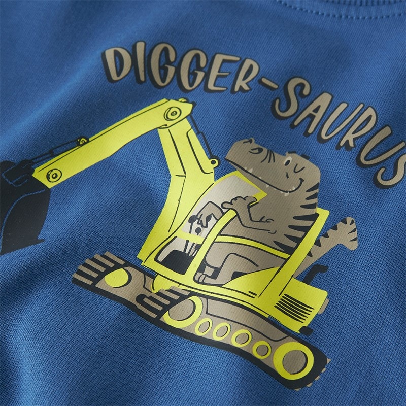 Chłopcy mini bluza z nadrukiem koparki Vildar Delft – zdjęcie  3