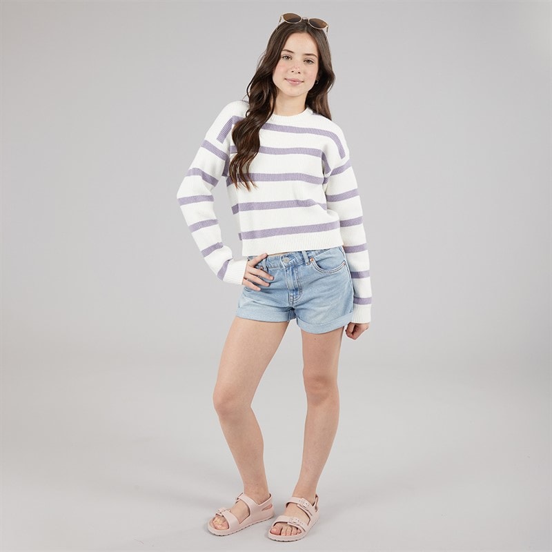 Name It Dziewczęce dzianinowy sweter Vnilla - Cloud Dancer/Lavender Grey – zdjęcie  3