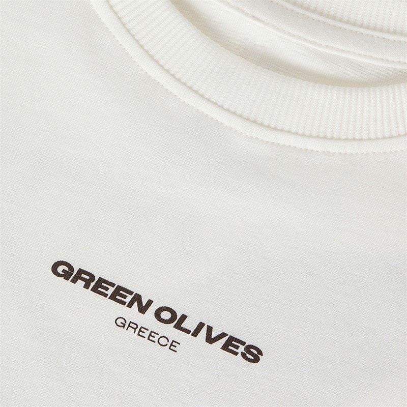 T-shirt Halman olive garçons Cloud Dancer/Olive - Image 3