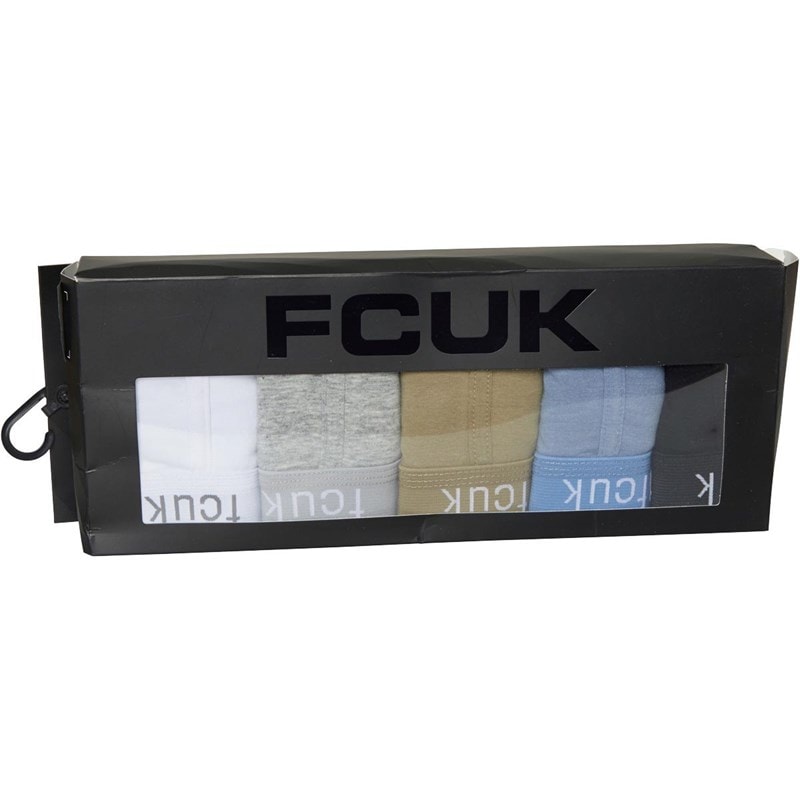 Herren - FCUK Boxershorts Fünferpack FCUK21-Schwarz/Hellblau/Hellkhaki/Grau/Weiß - Bild 2