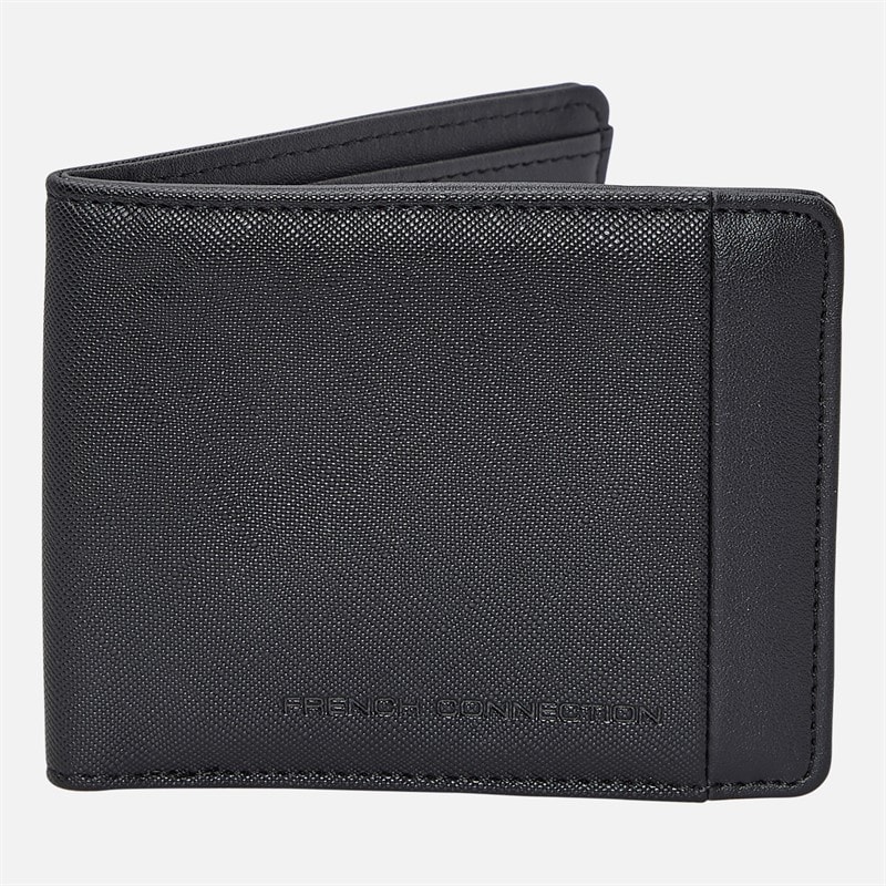 French Connection Portefeuille FC Saffiano hommes - Noir/Grey Herringbone