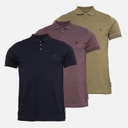 Mężczyźni trzypak koszulki polo z dzianiny Marine/Chateaux Melange/Khaki