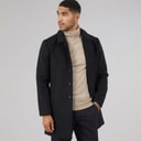 Herren - SB Kragen Wollmantel Schwarz
