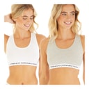 Damen - Crop-Tops Zwei-Pack Weiß/Grey Multi 2