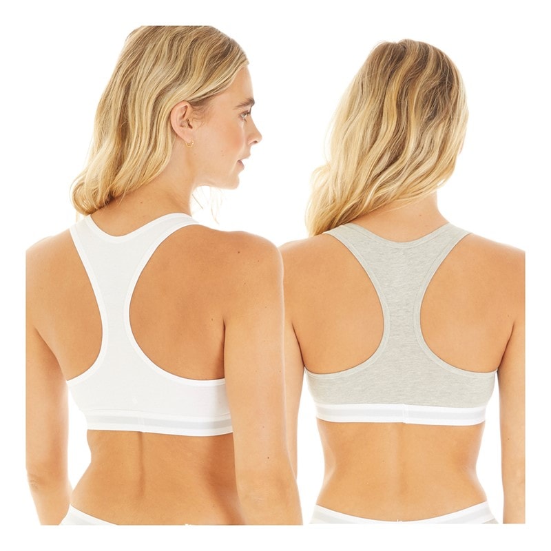 Dames two pack crop tops White/Grijs Multi 2 - Afbeelding 2