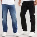 Herren - FCUK Jeans Zwei-Pack Regular Fit IND15 Darkwash/BLK01 Schwarz