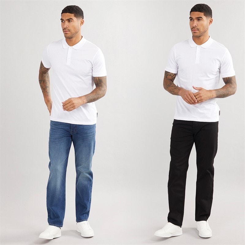 Herren - FCUK Jeans Zwei-Pack Regular Fit IND15 Darkwash/BLK01 Schwarz - Bild 4