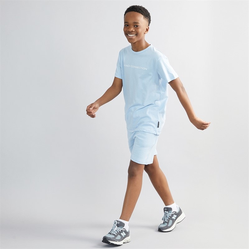 Jongens t-shirt en short set Hellblau Mel/White - Afbeelding 3