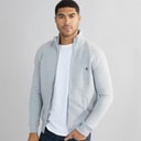 Sweat-shirt à col entonnoir hommes Gris clair Mel/Marine